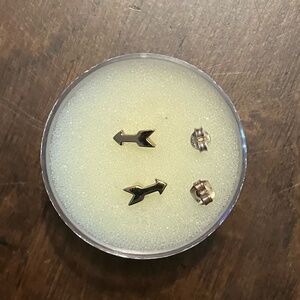 Mini arrow earrings with butterfly back